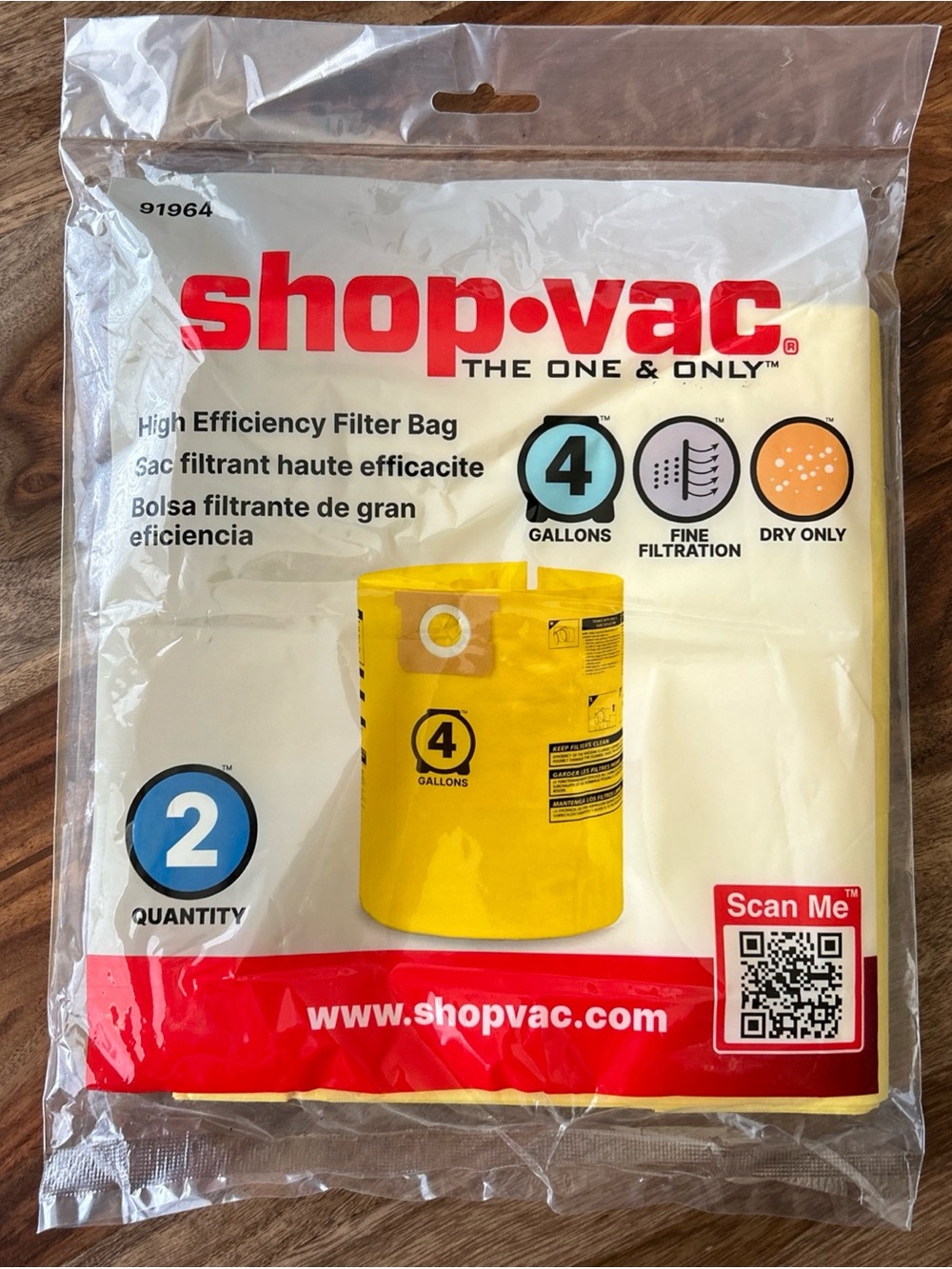 Shop-Vac canister bags - 4 gallon - bag of 2
